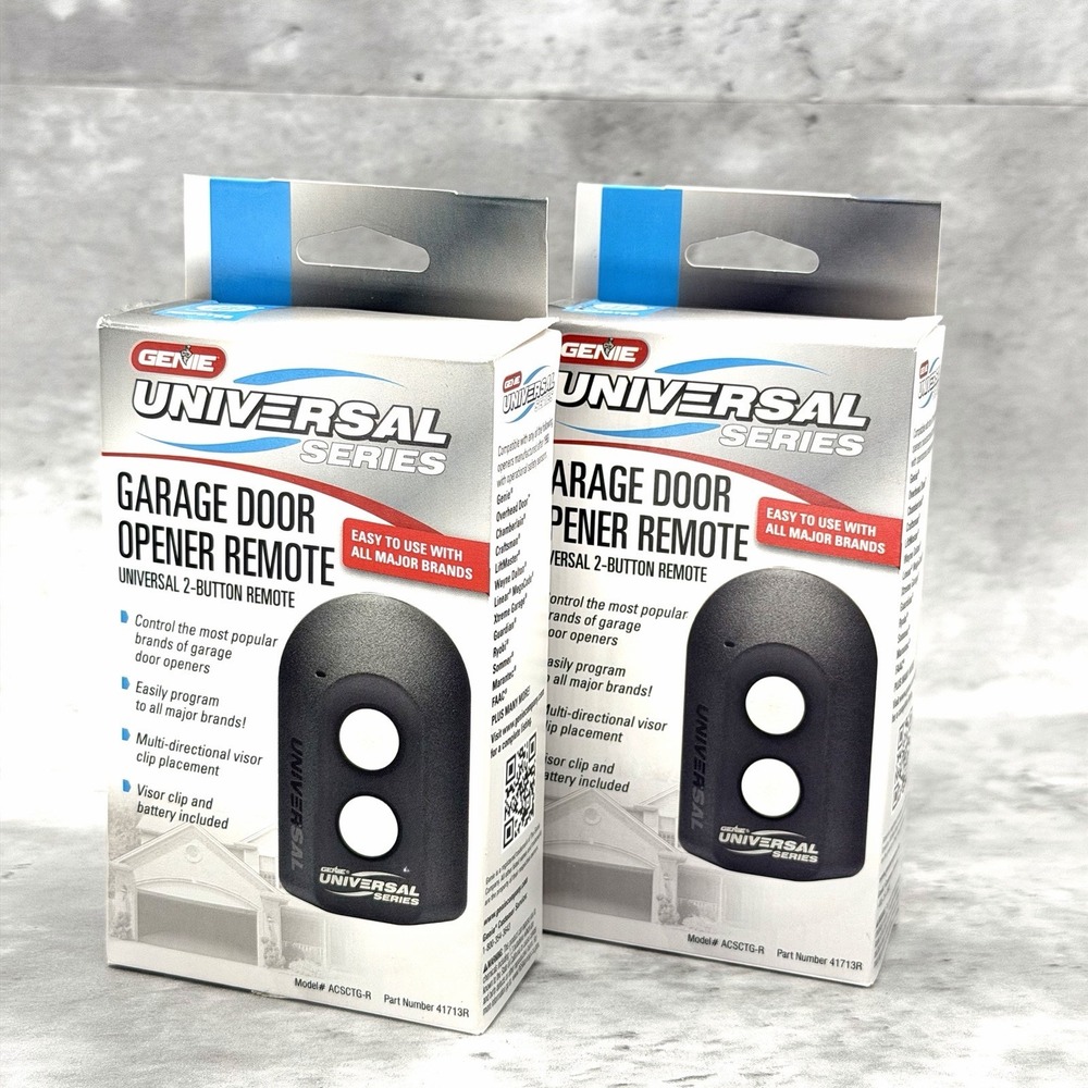 Genie Universal Garage Door Opener Remote, 2 Button, Model ACSCTG-R  Lot Of 2